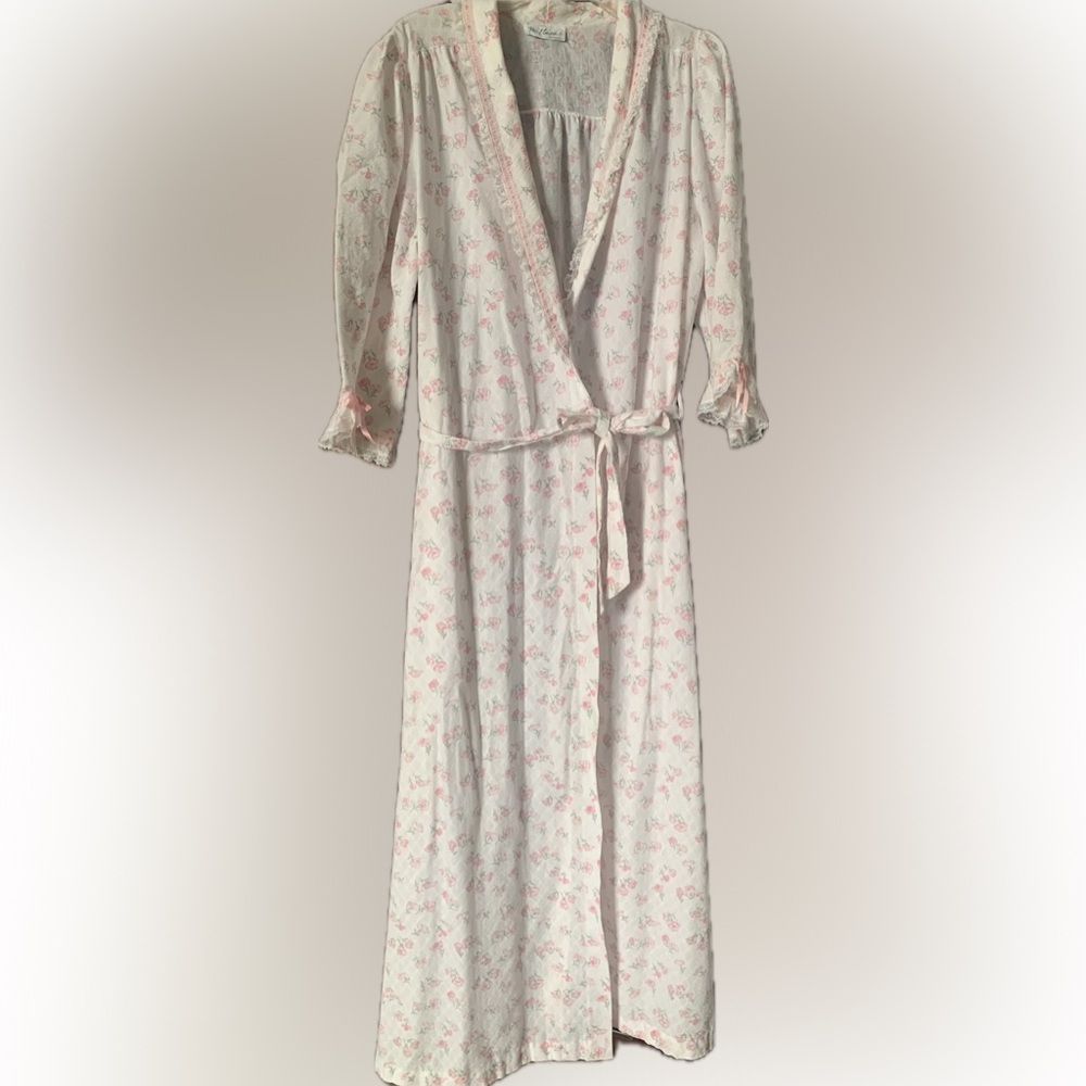 Long Cotton White pajama house coat with 2 side Pockets snap closure | lXarge